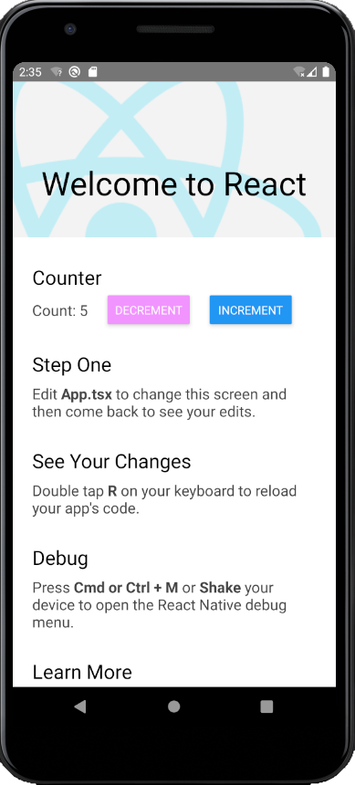 Counter in React Native